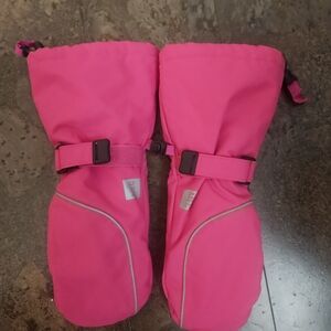 Bright Pink Winter Mittens